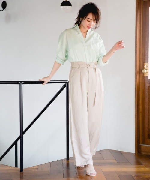 A part by（アパートバイ）の「RLウエストベルトワイドパンツ 786899（その他パンツ・レディース・ホワイト系その他/ブラウン/ライトベージュ/ネイビー・MEDIUM/LARGE）」の9枚目の写真