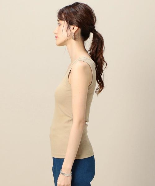 BEAUTY&YOUTH UNITED ARROWS（ビューティーアンドユースユナイテッドアローズ）の「BY コットンテレコリブタンクトップ ◆（タンクトップ・レディース・オリーブ/オフホワイト/ベージュ/モカ・FREE）」の7枚目の写真