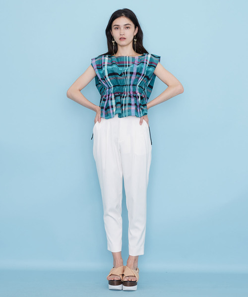 UNITED TOKYO（ユナイテッドトウキョウ）の「チェックギャザーブラウス（シャツ/ブラウス・レディース・グリーン/ブラック・1）」の17枚目の写真