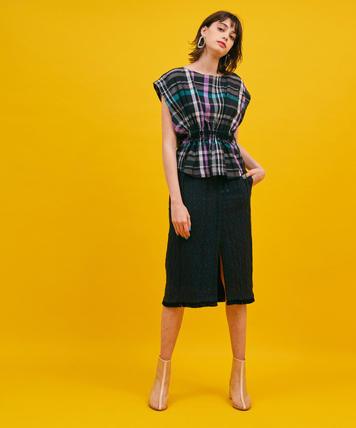 UNITED TOKYO（ユナイテッドトウキョウ）の「チェックギャザーブラウス（シャツ/ブラウス・レディース・グリーン/ブラック・1）」の16枚目の写真