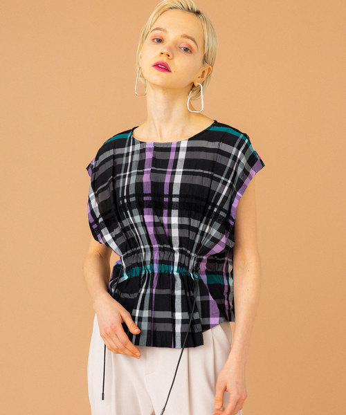 UNITED TOKYO（ユナイテッドトウキョウ）の「チェックギャザーブラウス（シャツ/ブラウス・レディース・グリーン/ブラック・1）」の14枚目の写真