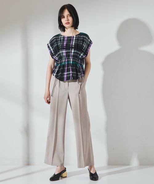 UNITED TOKYO（ユナイテッドトウキョウ）の「チェックギャザーブラウス（シャツ/ブラウス・レディース・グリーン/ブラック・1）」の18枚目の写真