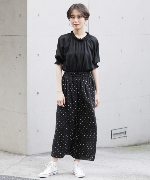 LOWRYS FARM(ローリーズファーム)の「ドットイージーパンツ 799634(その他パンツ・レディース・アイボリー/ネイビー/イエロー/ドット/ブラック・FREE)」の7枚目の写真