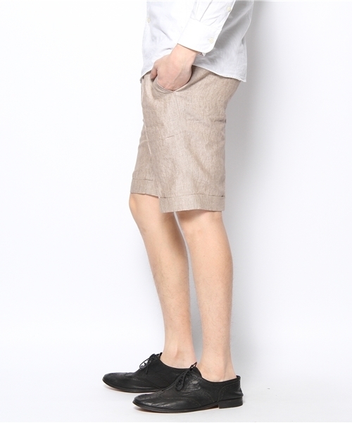 NANO universe(ナノユニバース)の「AQUOIBONISTE(アクアボニスト)/ hand made short PT(スラックス・メンズ・ベージュ/グリーン・44/46/48)」の3枚目の写真