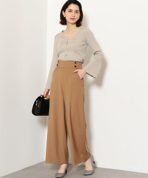 green label relaxing（グリーンレーベルリラクシング）の「[手洗い可能] KFC ソデフレア Vネック カーディガン ◆（カーディガン/ボレロ・レディース・ベージュ/ネイビー/ピンク/コバルトブルー・FREE）」の10枚目の写真