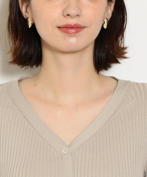 green label relaxing（グリーンレーベルリラクシング）の「[手洗い可能] KFC ソデフレア Vネック カーディガン ◆（カーディガン/ボレロ・レディース・ベージュ/ネイビー/ピンク/コバルトブルー・FREE）」の9枚目の写真