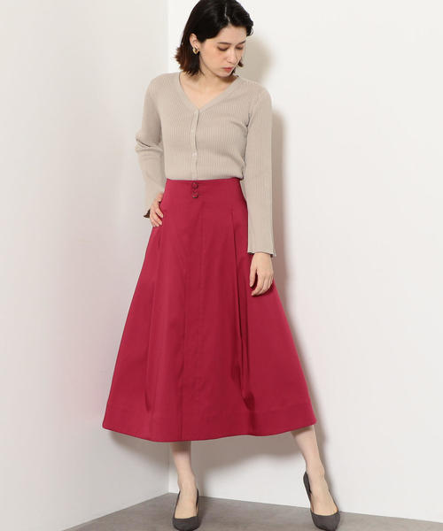 green label relaxing（グリーンレーベルリラクシング）の「[手洗い可能] KFC ソデフレア Vネック カーディガン ◆（カーディガン/ボレロ・レディース・ベージュ/ネイビー/ピンク/コバルトブルー・FREE）」の6枚目の写真