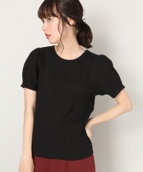 LOWRYS FARM（ローリーズファーム）の「リブタックＴシャツ　803219（Tシャツ/カットソー・レディース・オフホワイト/ブラック/ベージュ系その他/パープル系その他/マルチ・MEDIUM/LARGE）」の3枚目の写真