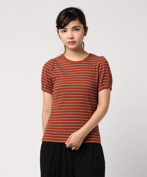 LOWRYS FARM（ローリーズファーム）の「リブタックＴシャツ　803219（Tシャツ/カットソー・レディース・オフホワイト/ブラック/ベージュ系その他/パープル系その他/マルチ・MEDIUM/LARGE）」の10枚目の写真