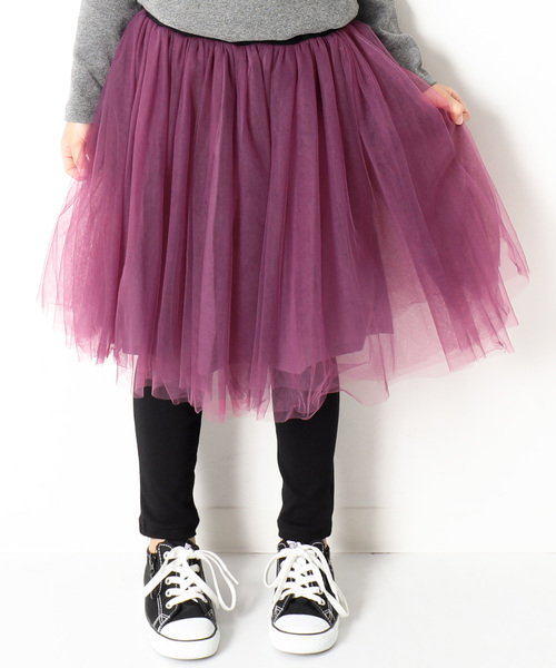 devirock（デビロック）の「チュチュロングスカッツ スカート付きレギンス（スカート・キッズ・ブラック/パープル/ネイビー/ラベンダー/ピンク・110cm/100cm/120cm/140cm/150cm/130cm/160cm）」の4枚目の写真