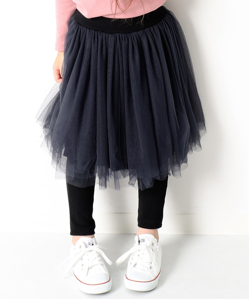 devirock（デビロック）の「チュチュロングスカッツ スカート付きレギンス（スカート・キッズ・ブラック/パープル/ネイビー/ラベンダー/ピンク・110cm/100cm/120cm/140cm/150cm/130cm/160cm）」の3枚目の写真