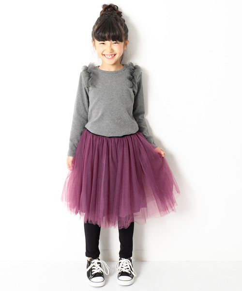 devirock（デビロック）の「チュチュロングスカッツ スカート付きレギンス（スカート・キッズ・ブラック/パープル/ネイビー/ラベンダー/ピンク・110cm/100cm/120cm/140cm/150cm/130cm/160cm）」の8枚目の写真