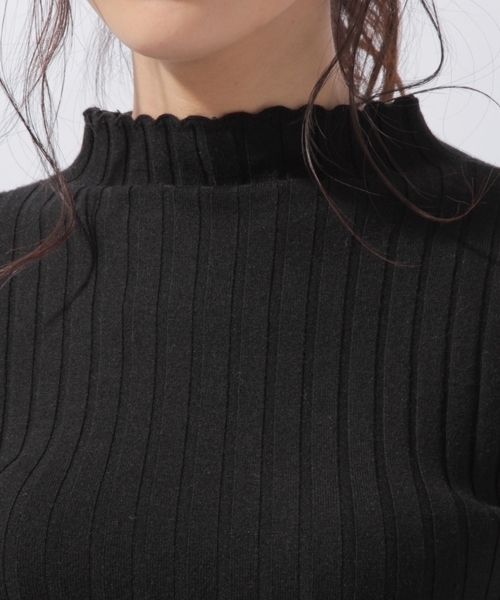 laboratory work（ラボラトリーワーク）の「スカラップネックリブニット（ニット/セーター・レディース・ブラック/ブラウン/オフホワイト/ブルーグリーン/パープル/レッド・MEDIUM）」の17枚目の写真