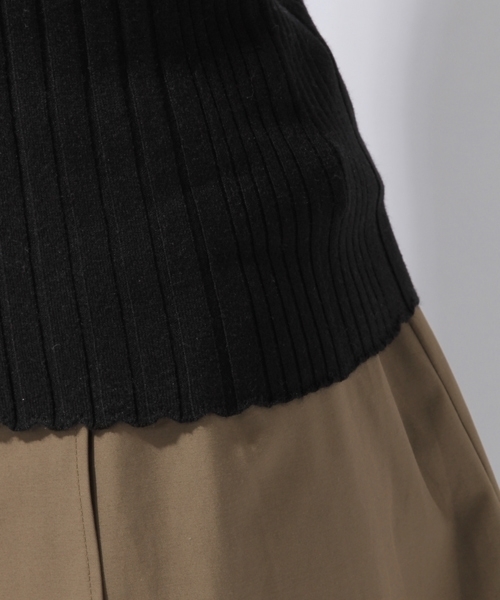 laboratory work（ラボラトリーワーク）の「スカラップネックリブニット（ニット/セーター・レディース・ブラック/ブラウン/オフホワイト/ブルーグリーン/パープル/レッド・MEDIUM）」の10枚目の写真