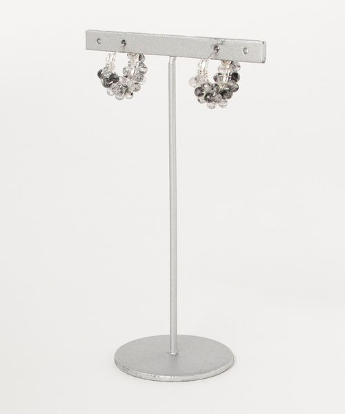 【marinaJEWELRY】SV925SF/Tourmaline Quartz pave pierced earring（ピアス（両耳用））｜tone（トーン）