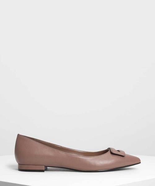 CHARLES & KEITH（チャールズ & キース）の「ラップ バックルディテールバレリーナ / Wrapped Buckle Detail Ballerinas（バレエシューズ・レディース・ブラック/スモークピンク/ブラック系その他2・22.5cm/23cm/23.5cm/24.5cm/25cm）」の3枚目の写真