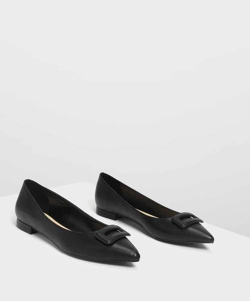CHARLES & KEITH（チャールズ & キース）の「ラップ バックルディテールバレリーナ / Wrapped Buckle Detail Ballerinas（バレエシューズ・レディース・ブラック/スモークピンク/ブラック系その他2・22.5cm/23cm/23.5cm/24.5cm/25cm）」の15枚目の写真