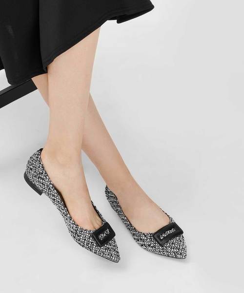 CHARLES & KEITH（チャールズ & キース）の「ラップ バックルディテールバレリーナ / Wrapped Buckle Detail Ballerinas（バレエシューズ・レディース・ブラック/スモークピンク/ブラック系その他2・22.5cm/23cm/23.5cm/24.5cm/25cm）」の8枚目の写真