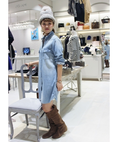 SLOBE IENA(スローブイエナ)の「スエードニーハイブーツ。(ブーツ・レディース・ブラウン/ブラック・37/36/38)」の14枚目の写真