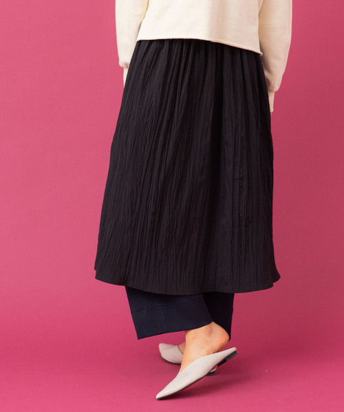 UNITED TOKYO（ユナイテッドトウキョウ）の「リベラルカバーパンツ（スカート・レディース・ネイビー/アイボリー・1/2）」の7枚目の写真