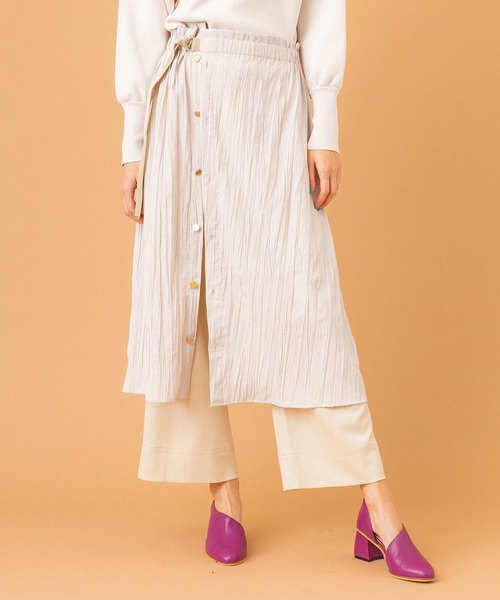 UNITED TOKYO（ユナイテッドトウキョウ）の「リベラルカバーパンツ（スカート・レディース・ネイビー/アイボリー・1/2）」の2枚目の写真