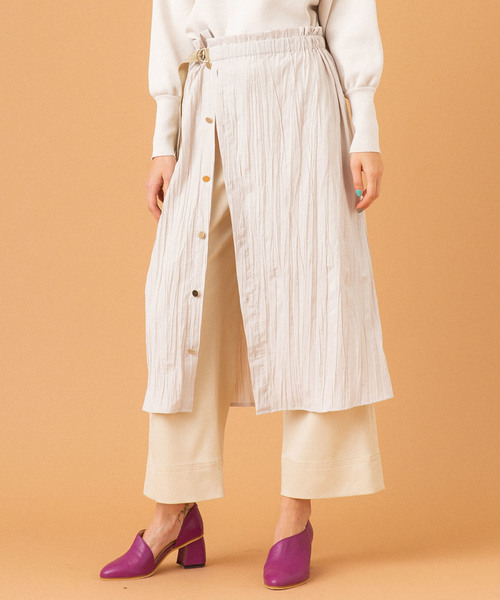 UNITED TOKYO（ユナイテッドトウキョウ）の「リベラルカバーパンツ（スカート・レディース・ネイビー/アイボリー・1/2）」の21枚目の写真