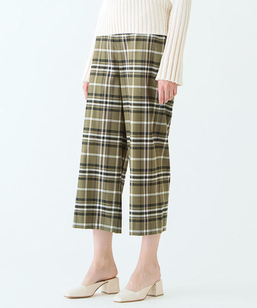 MACPHEE（マカフィー）の「ウールトロピカル ワイドクロップドパンツ（その他パンツ・レディース・ライトグレー/ブラック系その他/グリーン系その他4/ネイビー・32/34/36）」の3枚目の写真