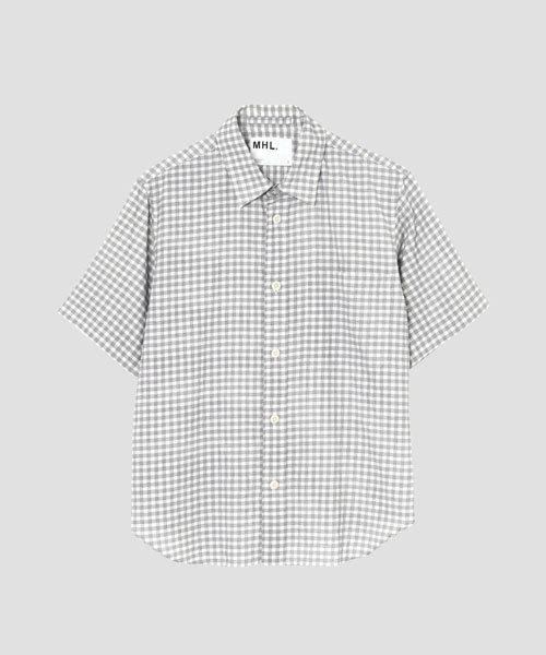 MHL.（エムエイチエル）の「PRINTED COTTON LINEN CHECK（シャツ 