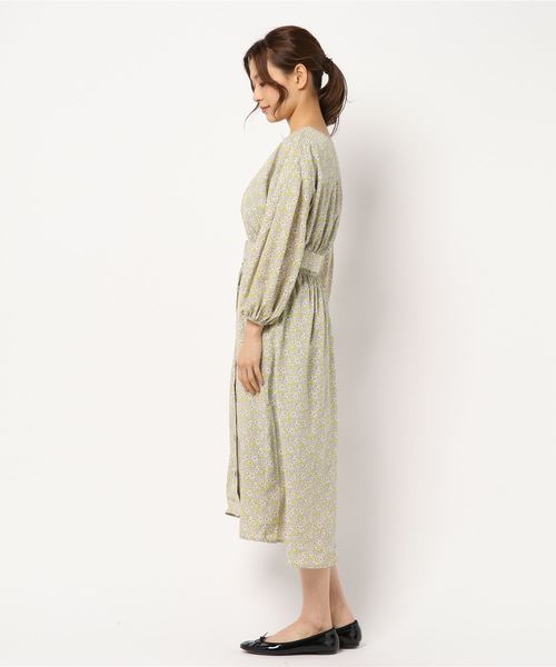 natural couture（ナチュラルクチュール）の「スクエアネックフロント釦ワンピース（ワンピース・レディース・ブラック/ベージュ/パープル/ブラック系その他/イエロー系その他・FREE）」の6枚目の写真