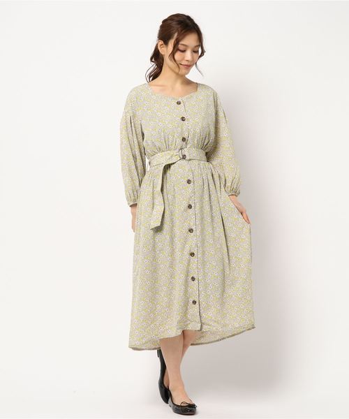 natural couture（ナチュラルクチュール）の「スクエアネックフロント釦ワンピース（ワンピース・レディース・ブラック/ベージュ/パープル/ブラック系その他/イエロー系その他・FREE）」の12枚目の写真
