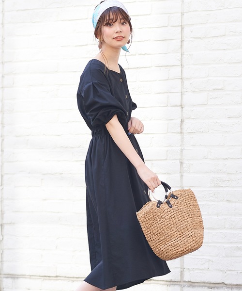 natural couture（ナチュラルクチュール）の「スクエアネックフロント釦ワンピース（ワンピース・レディース・ブラック/ベージュ/パープル/ブラック系その他/イエロー系その他・FREE）」の16枚目の写真