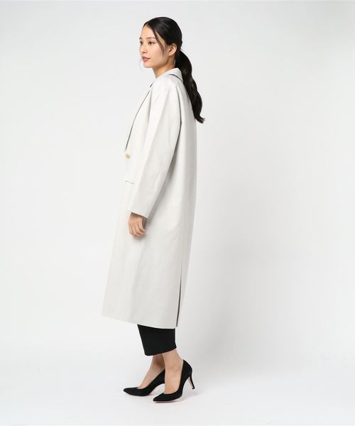 Doux archives（ドゥアルシーヴ）の「バックラッシュリネンチェスター（チェスターコート・レディース・ベージュ/シルバー・MEDIUM）」の5枚目の写真