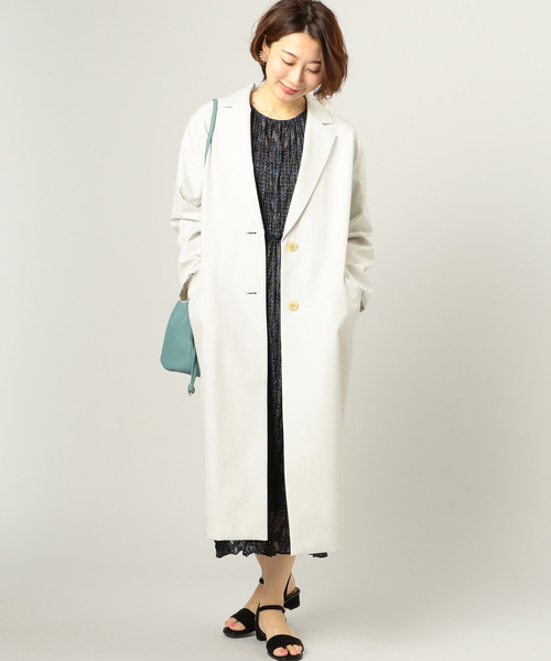 Doux archives（ドゥアルシーヴ）の「バックラッシュリネンチェスター（チェスターコート・レディース・ベージュ/シルバー・MEDIUM）」の2枚目の写真