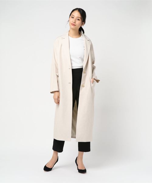 Doux archives（ドゥアルシーヴ）の「バックラッシュリネンチェスター（チェスターコート・レディース・ベージュ/シルバー・MEDIUM）」の7枚目の写真