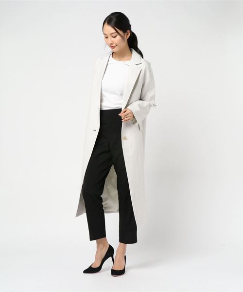 Doux archives（ドゥアルシーヴ）の「バックラッシュリネンチェスター（チェスターコート・レディース・ベージュ/シルバー・MEDIUM）」の6枚目の写真