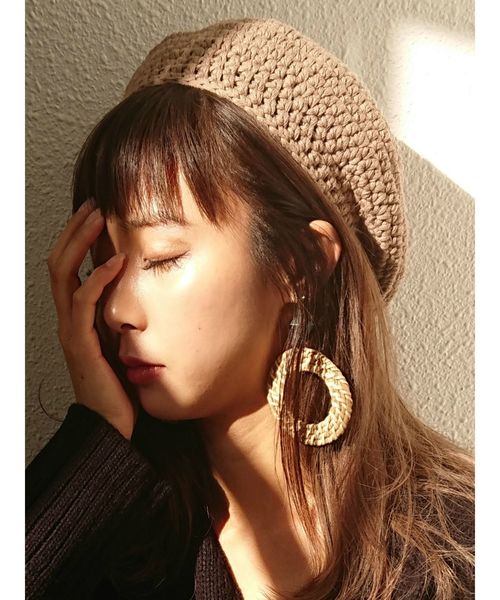 GYDA（ジェイダ）の「サマーニットベレー帽（ハンチング/ベレー帽・レディース・ベージュ/ブラック/グレー・FREE）」の3枚目の写真