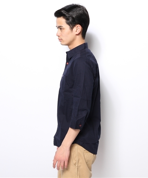 WEGO（ウィゴー）の「WEGO/カラフルボタン7分袖シャツ（シャツ/ブラウス・メンズ・ホワイト/ネイビー/イエロー/オレンジ/ライトピンク/ターコイズブルー/ワイン/グリーン・LARGE/MEDIUM/SMALL）」の16枚目の写真