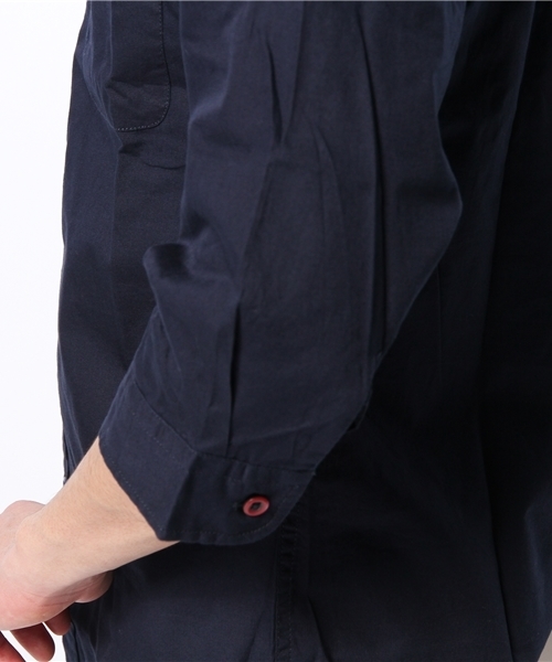 WEGO（ウィゴー）の「WEGO/カラフルボタン7分袖シャツ（シャツ/ブラウス・メンズ・ホワイト/ネイビー/イエロー/オレンジ/ライトピンク/ターコイズブルー/ワイン/グリーン・LARGE/MEDIUM/SMALL）」の12枚目の写真