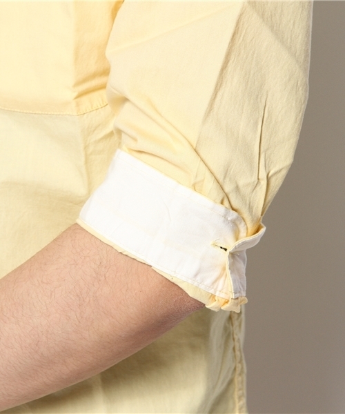 WEGO（ウィゴー）の「WEGO/カラフルボタン7分袖シャツ（シャツ/ブラウス・メンズ・ホワイト/ネイビー/イエロー/オレンジ/ライトピンク/ターコイズブルー/ワイン/グリーン・LARGE/MEDIUM/SMALL）」の10枚目の写真