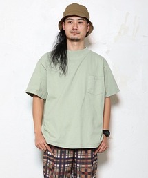 【MADE IN USA】S/S MOCK NECK POCKET TEE BIG / ショートスリーブモックネックポケットTビッグ