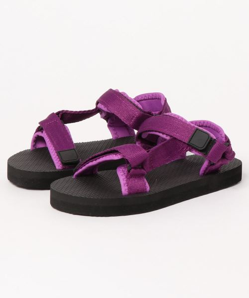 KOBE LETTUCE（コウベレタス）の「ベルクロスポーツサンダル（サンダル・レディース・ブラック/パープル/ホワイト/カーキ/グレー・M/L）」の5枚目の写真