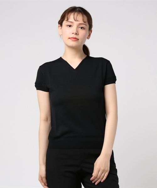 GGD SELECT（ジージーディー　セレクト）の「メッシュニット半袖（ニット/セーター・レディース・ブラック/ブルー/グリーン/イエロー/ホワイト・LARGE/MEDIUM）」の22枚目の写真