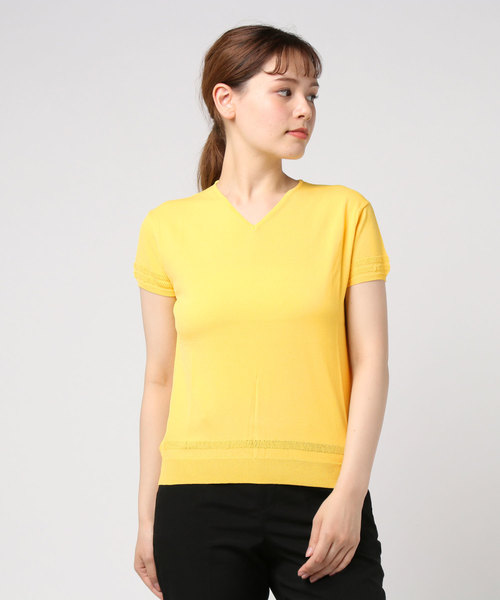 GGD SELECT（ジージーディー　セレクト）の「メッシュニット半袖（ニット/セーター・レディース・ブラック/ブルー/グリーン/イエロー/ホワイト・LARGE/MEDIUM）」の15枚目の写真