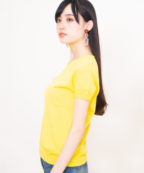 GGD SELECT（ジージーディー　セレクト）の「メッシュニット半袖（ニット/セーター・レディース・ブラック/ブルー/グリーン/イエロー/ホワイト・LARGE/MEDIUM）」の20枚目の写真