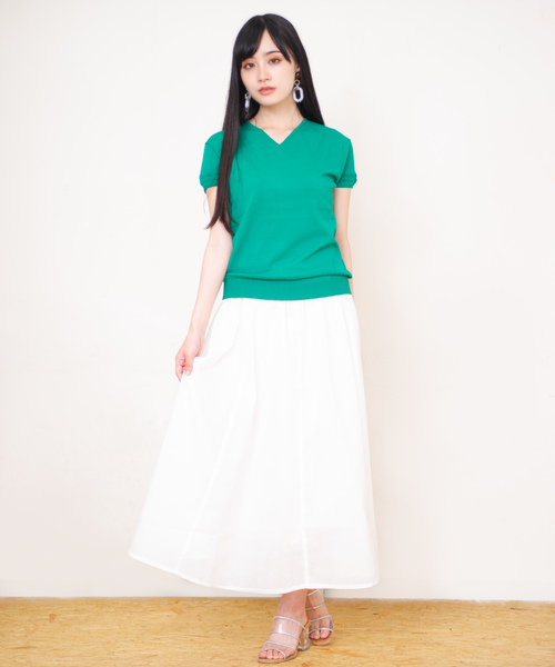 GGD SELECT（ジージーディー　セレクト）の「メッシュニット半袖（ニット/セーター・レディース・ブラック/ブルー/グリーン/イエロー/ホワイト・LARGE/MEDIUM）」の12枚目の写真