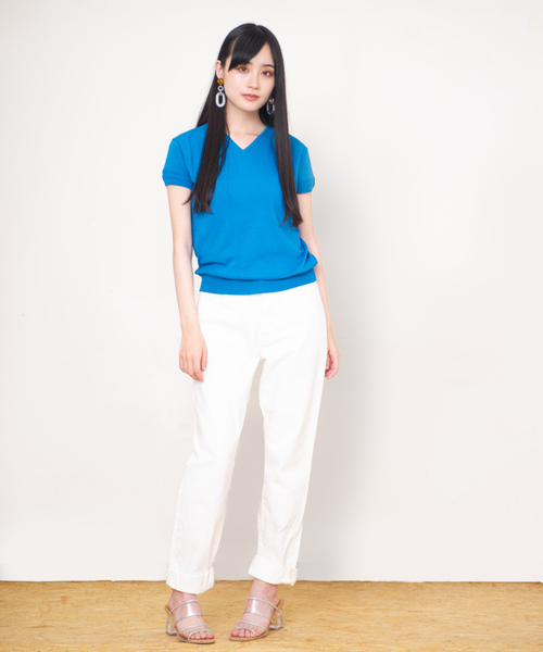 GGD SELECT（ジージーディー　セレクト）の「メッシュニット半袖（ニット/セーター・レディース・ブラック/ブルー/グリーン/イエロー/ホワイト・LARGE/MEDIUM）」の19枚目の写真