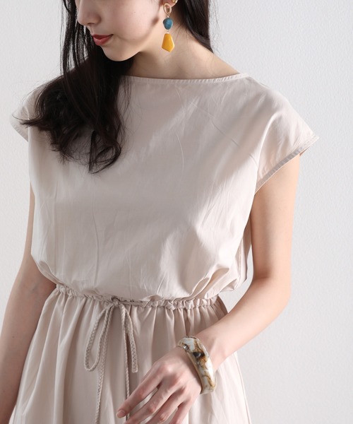 classicalelf（クラシカルエルフ）の「綿100%、ロングマキシ丈無地フレアワンピース(半袖)（ワンピース・レディース・ブラック/ネイビー/アイボリー・SMALL/MEDIUM/LARGE/X-LARGE/XX-LARGE）」の7枚目の写真