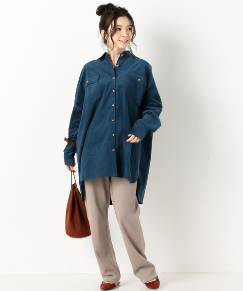archives(アルシーヴ)の「コーデュロイチュニックBIGシャツ(シャツ/ブラウス・レディース・ベージュ/ブラウン/オレンジ/ブルー・MEDIUM)」の10枚目の写真