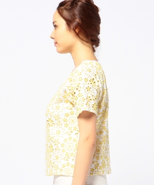 Another Edition（アナザーエディション）の「AE テンジク LACE TEE ◆（Tシャツ/カットソー・レディース・オフホワイト/イエロー/ライラック・フリー）」の8枚目の写真