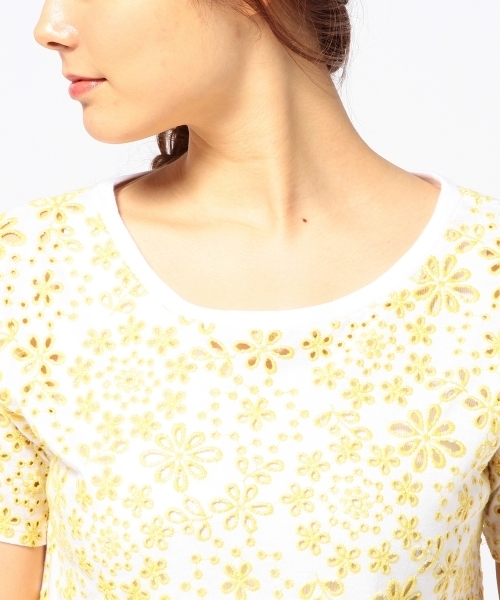 Another Edition（アナザーエディション）の「AE テンジク LACE TEE ◆（Tシャツ/カットソー・レディース・オフホワイト/イエロー/ライラック・フリー）」の6枚目の写真